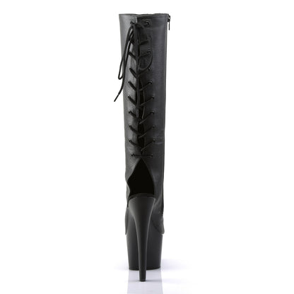 Pleaser Botas de mujer ADORE-2018 Blk Faux Cuero / Blk Mate
