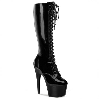 Pleaser Botas de mujer ADORE-2023 BLK STR PAT / BLK
