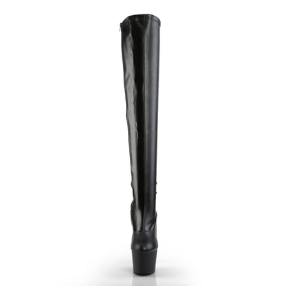 Pleaser Womens Boots ADORE-3000 Blk Str Faux Leather/Blk Matte