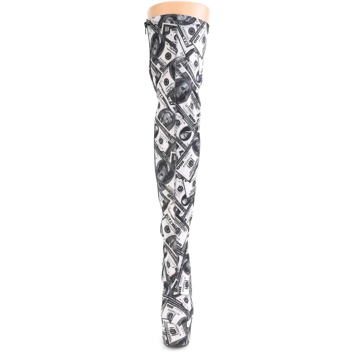 Pleaser Botas de mujer ADORE-3000dp wht-blk str. Tela / wht-blk tela