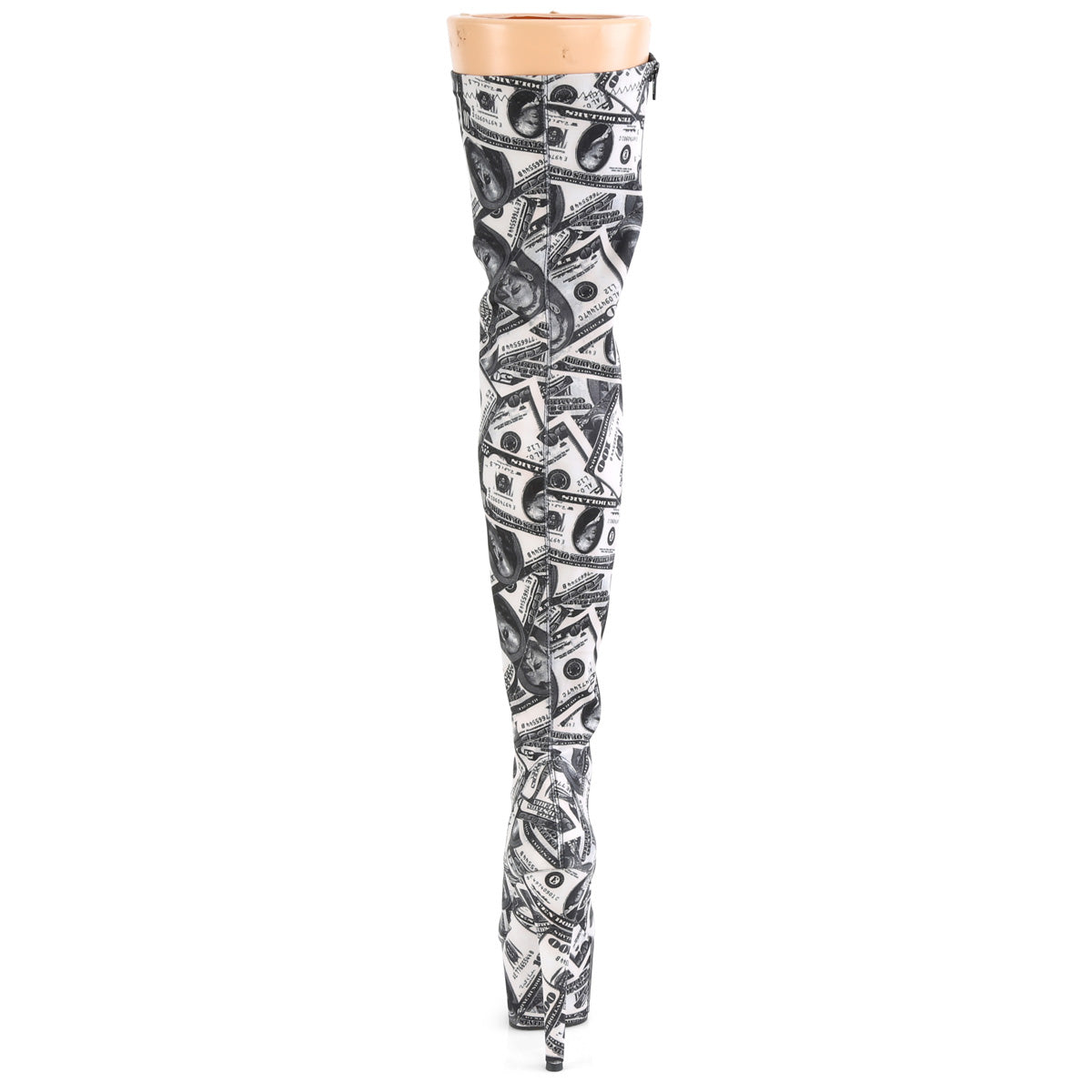 Pleaser Botas de mujer ADORE-3000dp wht-blk str. Tela / wht-blk tela
