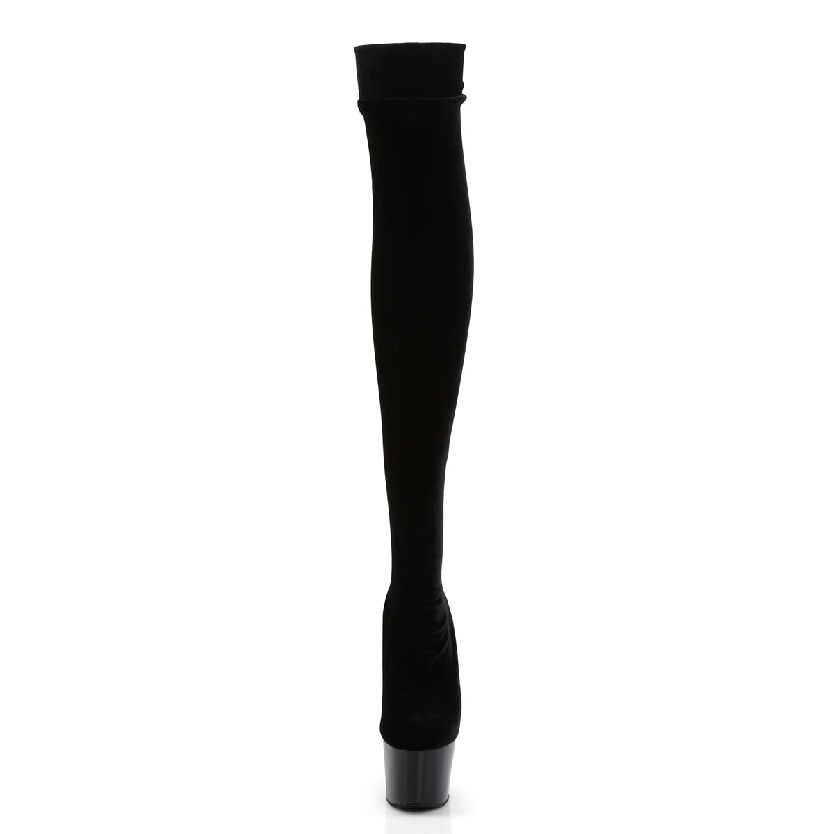 Pleaser Womens Boots ADORE-3002 Blk Str Velvet/Blk
