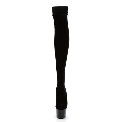 Pleaser Womens Boots ADORE-3002 Blk Str Velvet/Blk