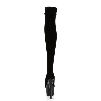 Pleaser Womens Boots ADORE-3002 Blk Str Velvet/Blk