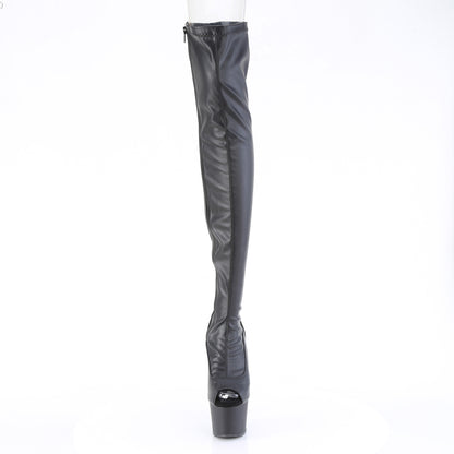 Pleaser   ADORE-3011 BLK Str. Faux Leather/Blk Matte