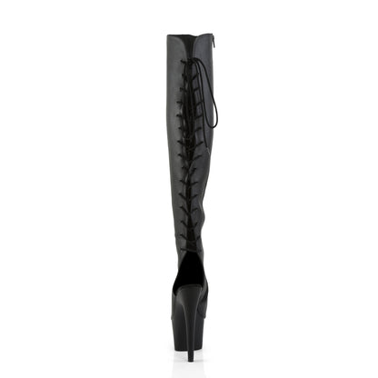 Pleaser Womens Boots ADORE-3019 Blk Faux Leather/Blk Matte