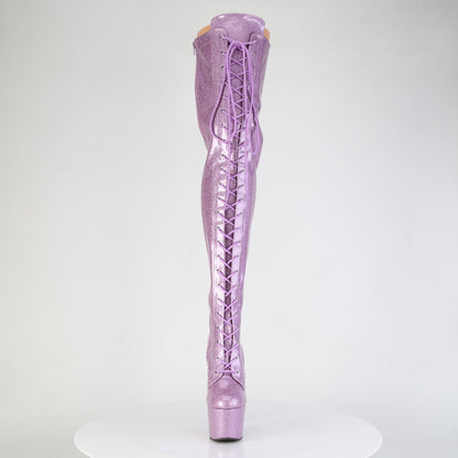 Pleaser Women's Platform Shoes ADORE-3020GP Lilac Glitter Pat/M