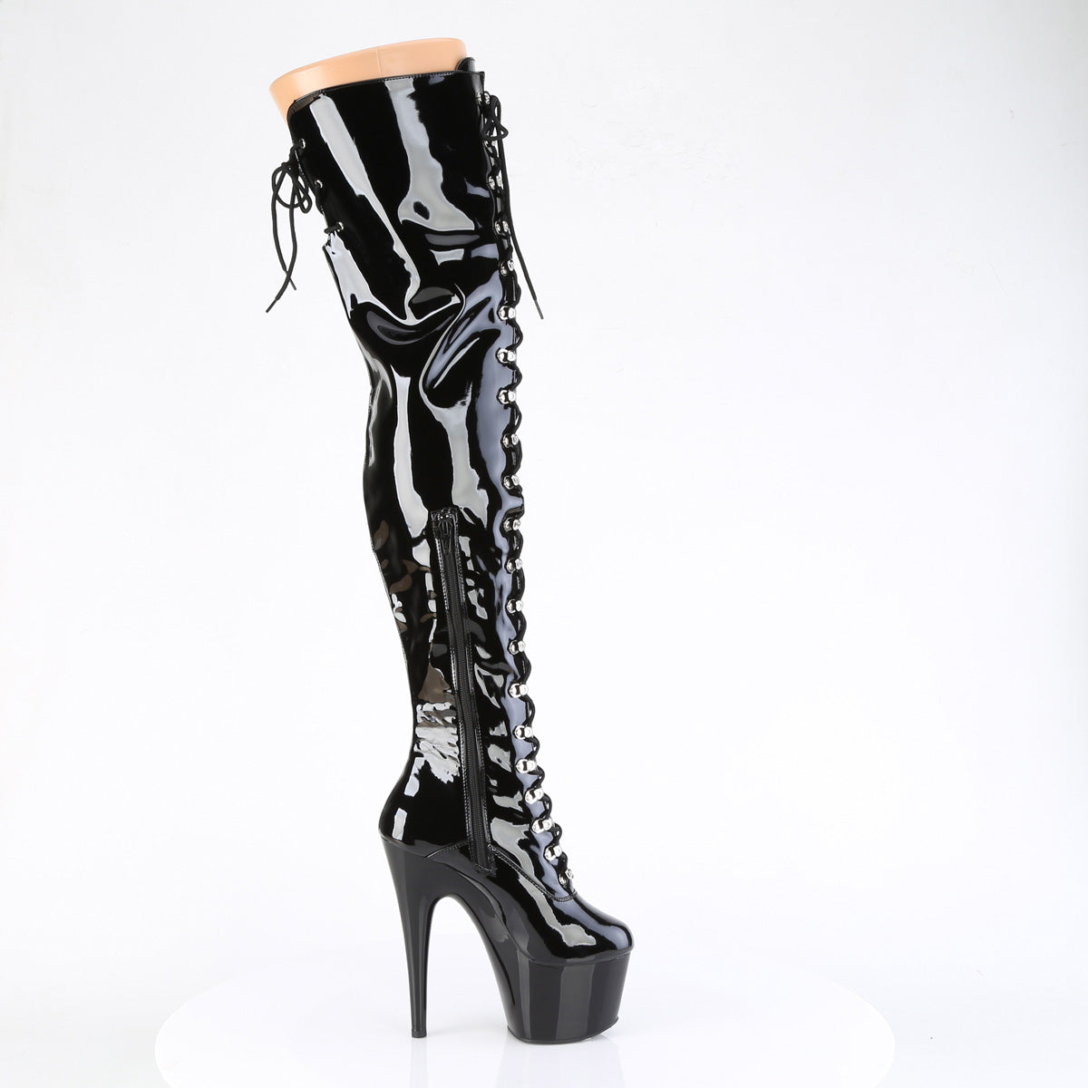 Pleaser   ADORE-3022 BLK STR PAT/BLK