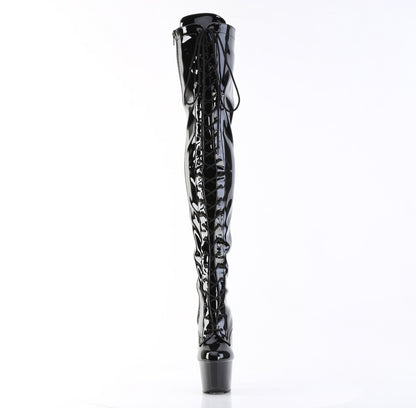 Pleaser Botas de mujer ADORE-3023 BLK STR PAT / BLK