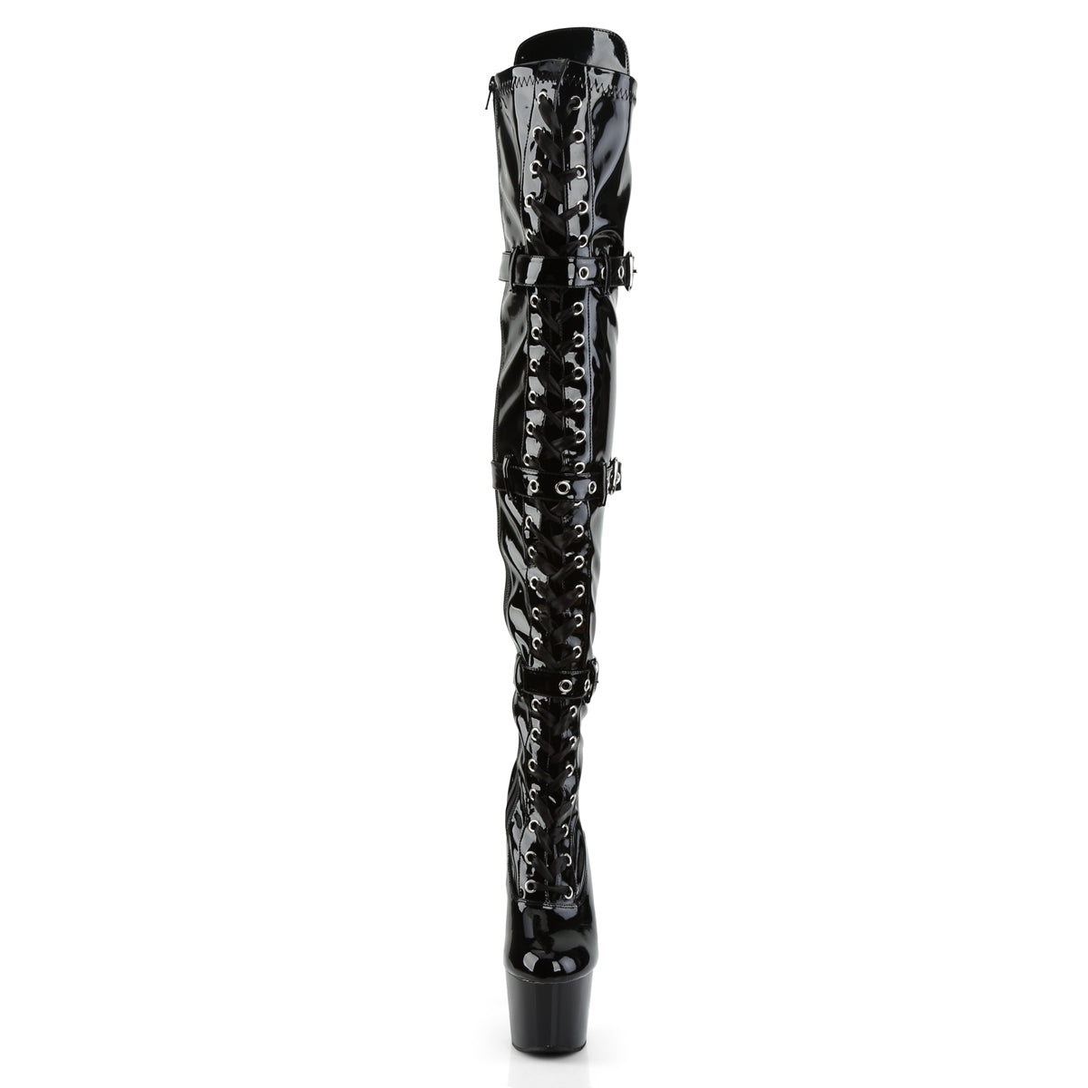 Pleaser Botas de mujer ADORE-3028 BLK STR PAT / BLK