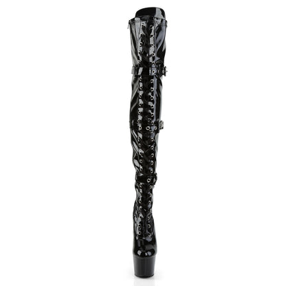Pleaser Botas de mujer ADORE-3028 BLK STR PAT / BLK