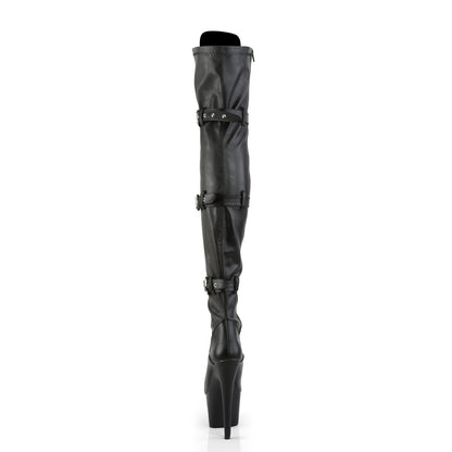 Pleaser Botas de mujer ADORE-3028 BLK STR Faux Cuero / Blk Mate