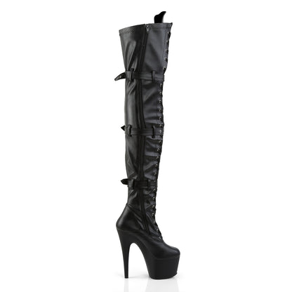 Pleaser Botas de mujer ADORE-3028 BLK STR Faux Cuero / Blk Mate