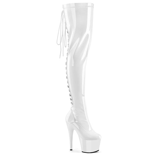 Pleaser   ADORE-3063 Wht Str Pat/Wht