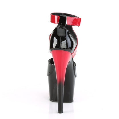 Pleaser Sandalias para mujer ADORE-700-16 BLK-RED PAT / RED-BLK