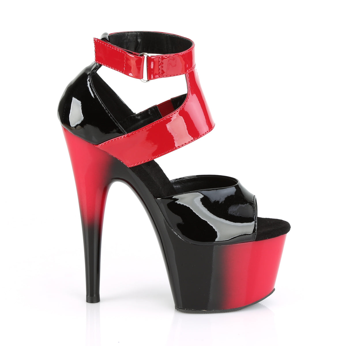 Pleaser Sandalias para mujer ADORE-700-16 BLK-RED PAT / RED-BLK