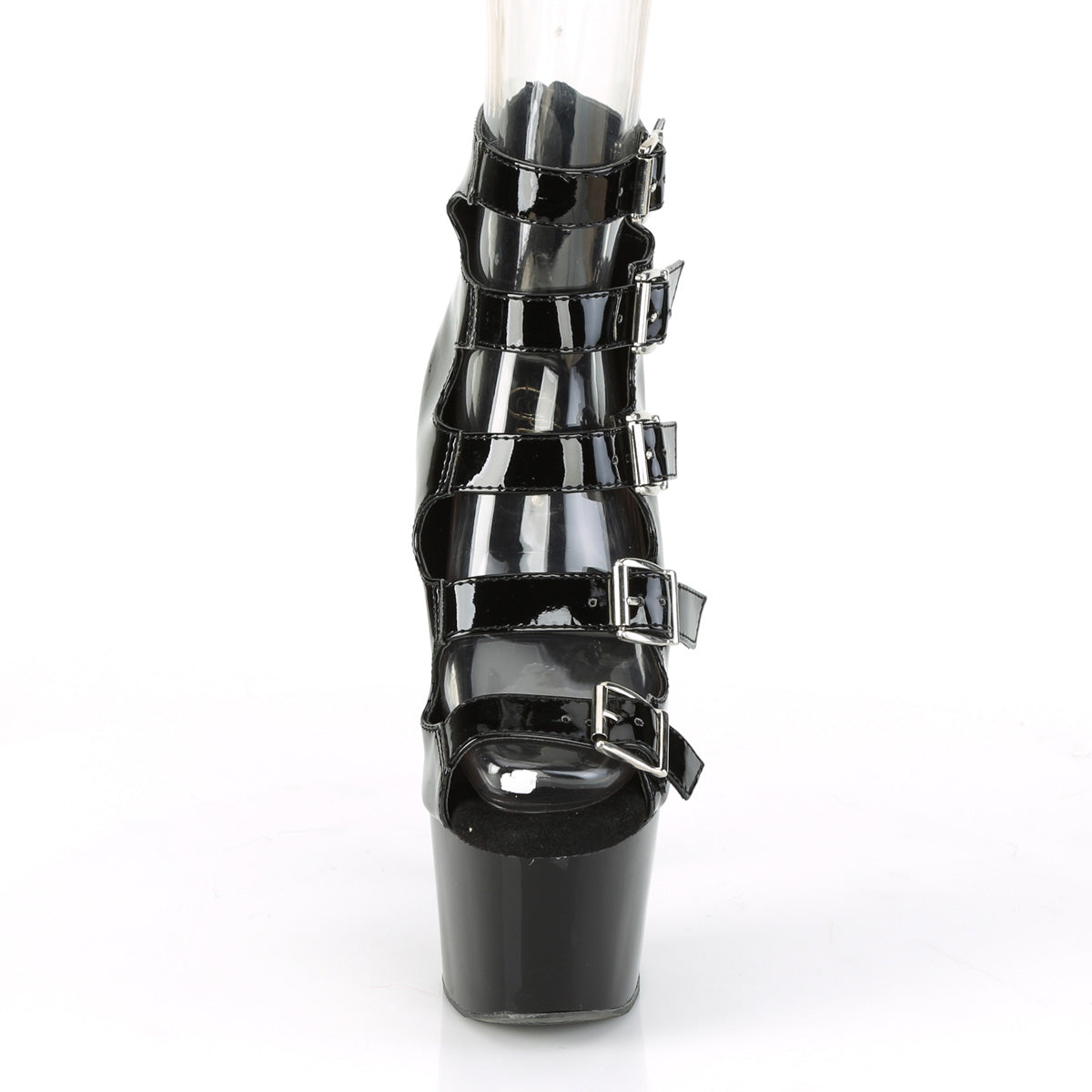 Pleaser Botas de tobillo para mujer ADORE-700-33 BLK PAT / BLK
