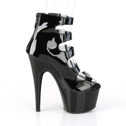 Pleaser Botas de tobillo para mujer ADORE-700-33 BLK PAT / BLK