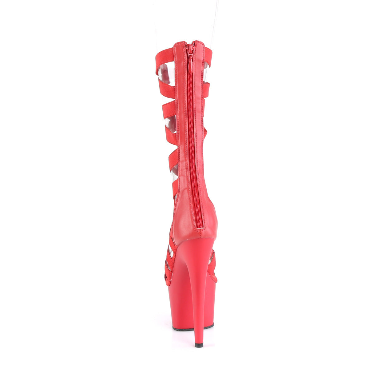Pleaser  Sandals ADORE-700-48 Red Elastic Band-Faux Leather/Red Matte
