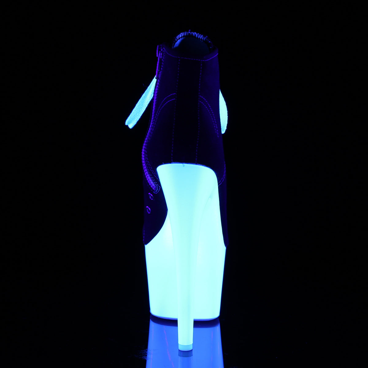 Pleaser Botas de tobillo para mujer ADORE-700sk-02 lienzo blk / white neon