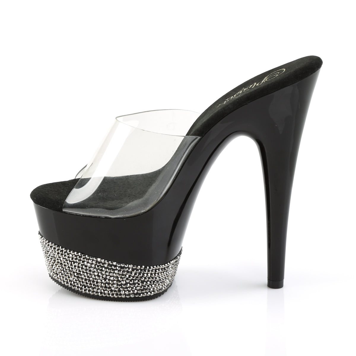 Pleaser Womens Sandals ADORE-701-3 Clr/Blk-Pewter RS