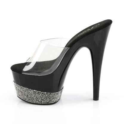 Pleaser Womens Sandals ADORE-701-3 Clr/Blk-Pewter RS