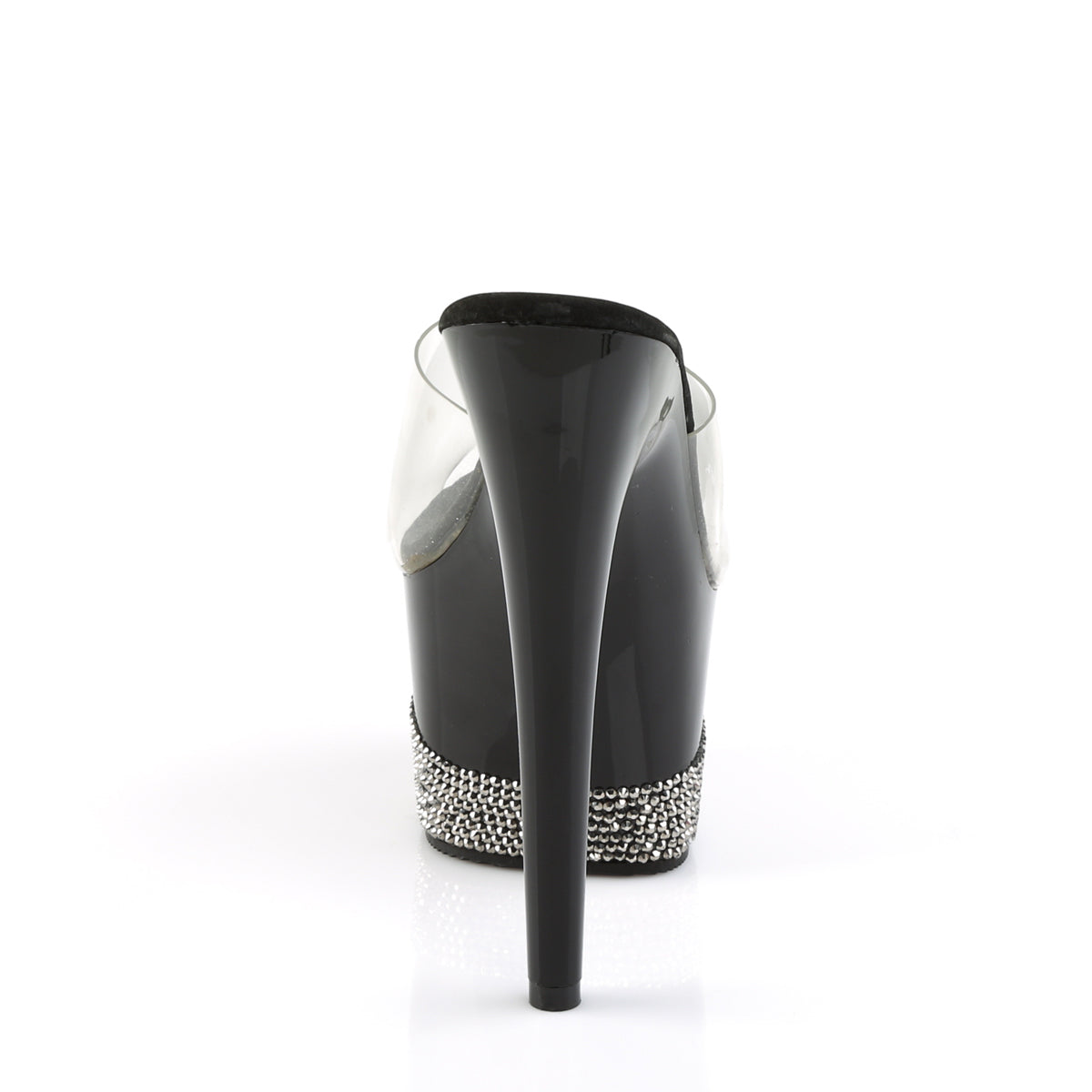Pleaser Womens Sandals ADORE-701-3 Clr/Blk-Pewter RS