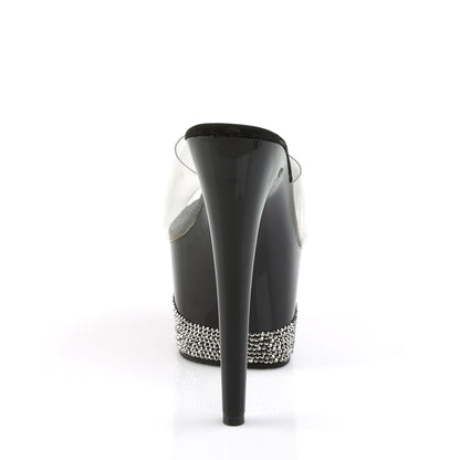 Pleaser Womens Sandals ADORE-701-3 Clr/Blk-Pewter RS