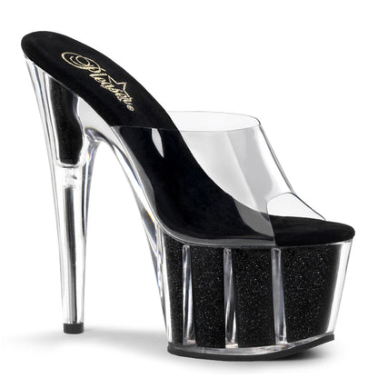 Pleaser Sandalias para mujer ADORE-701g clr / blk gltr