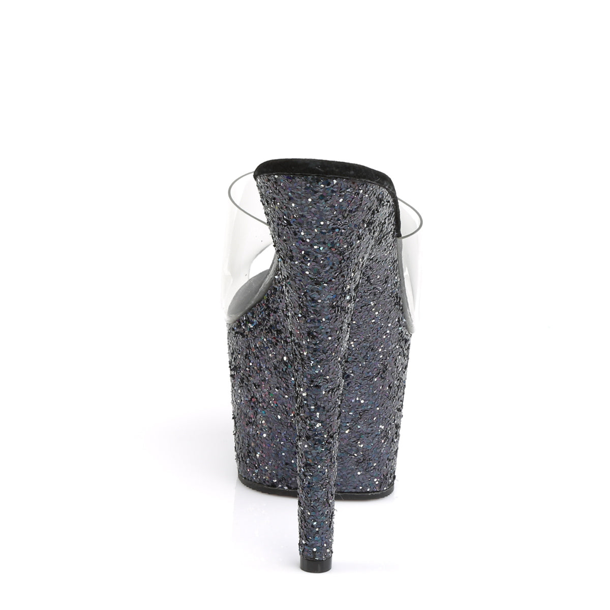 Pleaser Sandalias para mujer ADORE-701lg clr / blk holo brillo