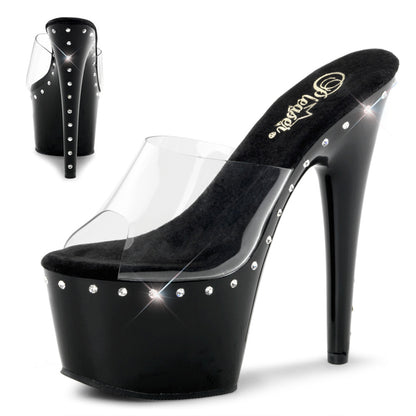 Pleaser Womens Sandals ADORE-701LS Clr/Blk