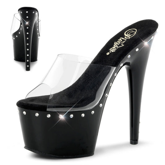 Pleaser Womens Sandals ADORE-701LS Clr/Blk