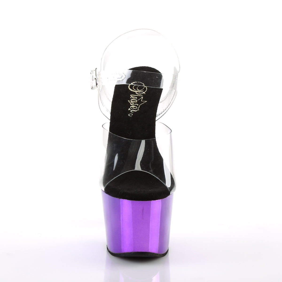 Pleaser Womens Sandals ADORE-708 Clr/Purple  Chrome