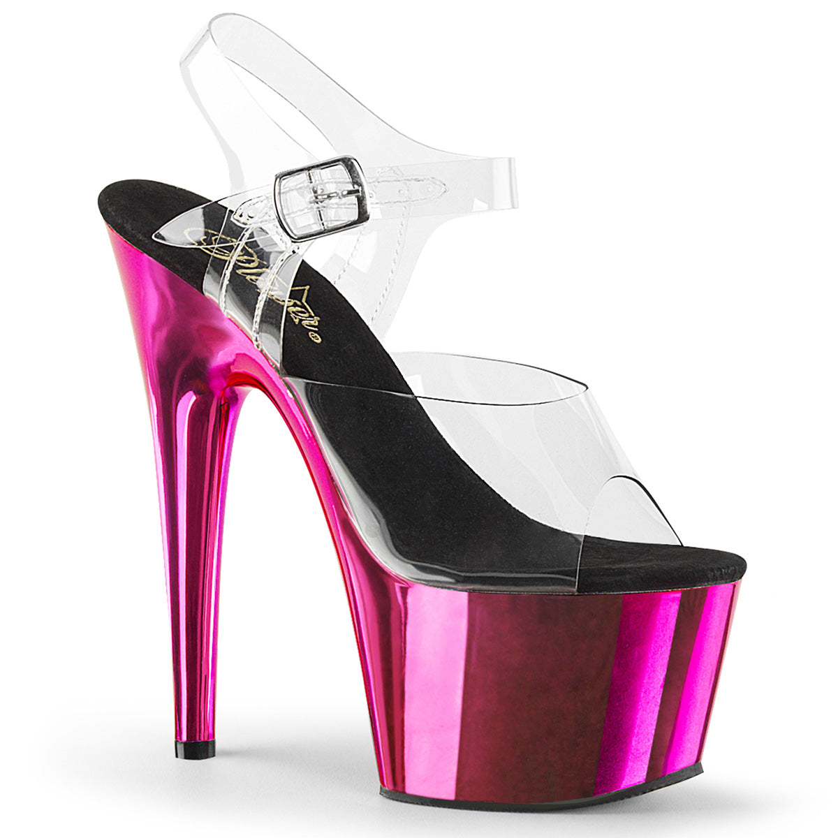 Pleaser Sandalias para mujer ADORE-708 clr / h. Cromo rosa