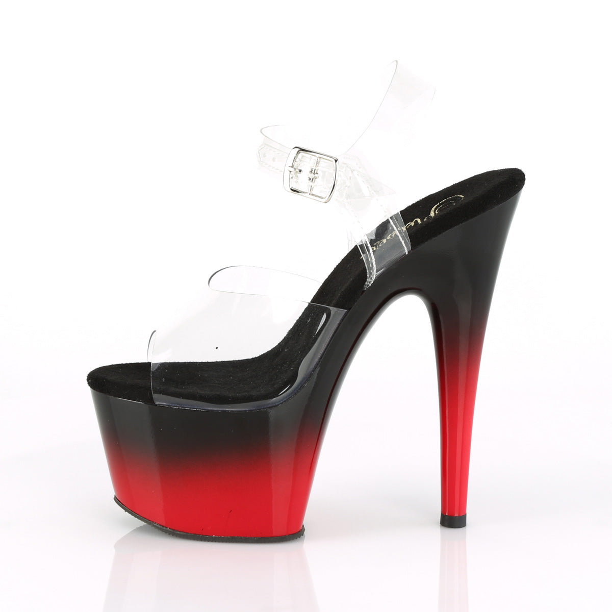 Pleaser Womens Sandals ADORE-708BR-H Clr/Blk-Red