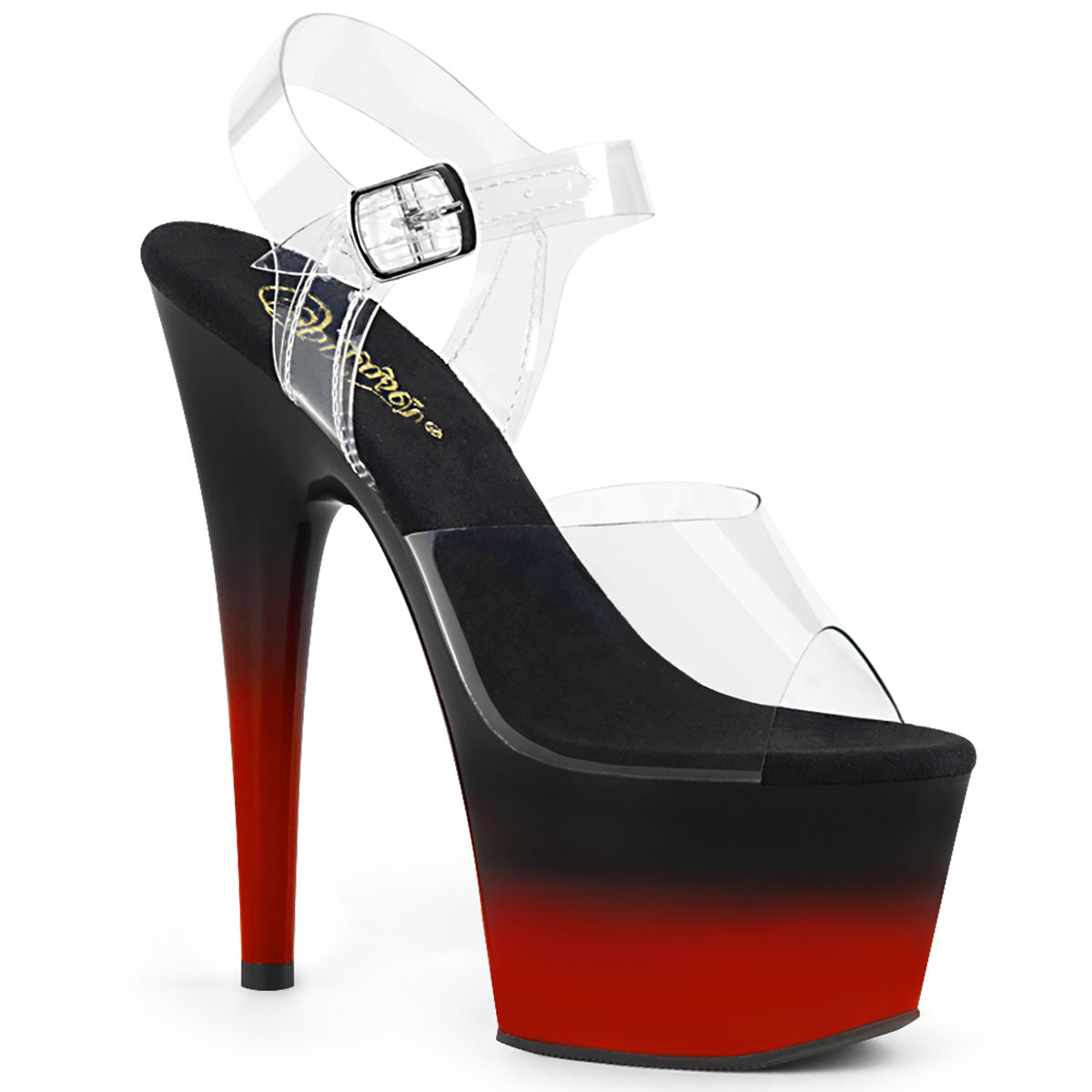 Pleaser Womens Sandals ADORE-708BR-H Clr/Blk-Red