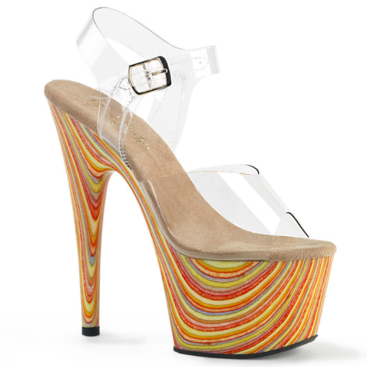 Pleaser Sandalias para mujer ADORE-708jb clr / crema multi