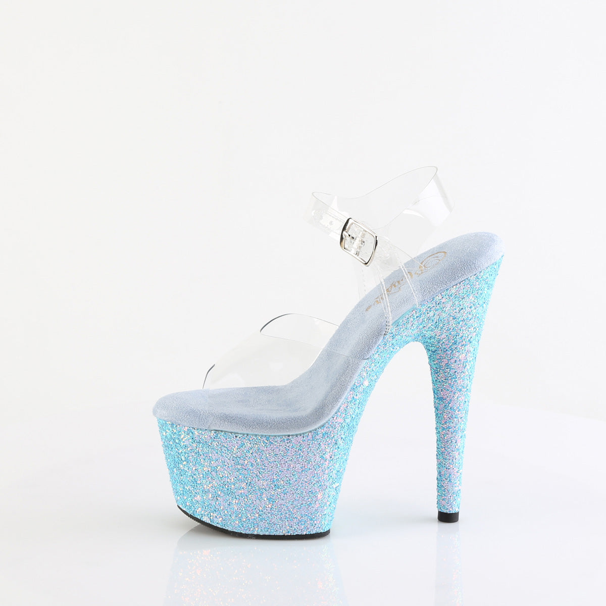 Pleaser   ADORE-708lg CLR/B. Brillo azul