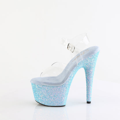 Pleaser   ADORE-708lg CLR/B. Brillo azul
