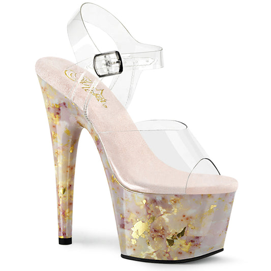 Pleaser  Sandalias ADORE-708MB CLR / Blush-Gold Militar