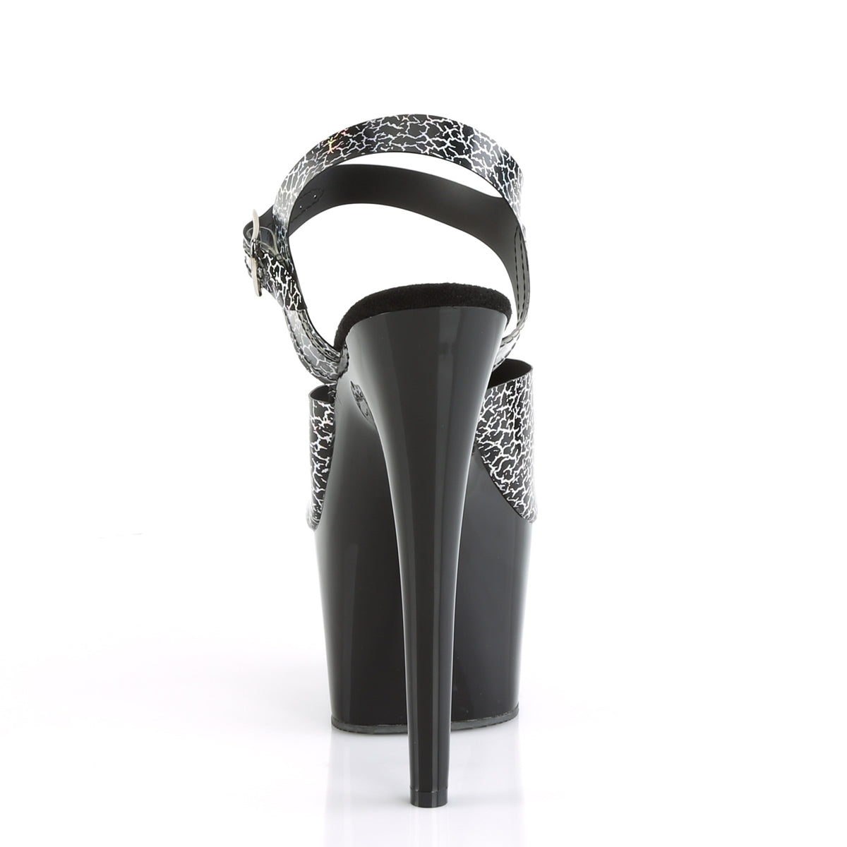 Pleaser Sandalias para mujer ADORE-708n-CK Blk Crackle Holograg TPU / BLK