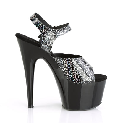 Pleaser Sandalias para mujer ADORE-708n-CK Blk Crackle Holograg TPU / BLK
