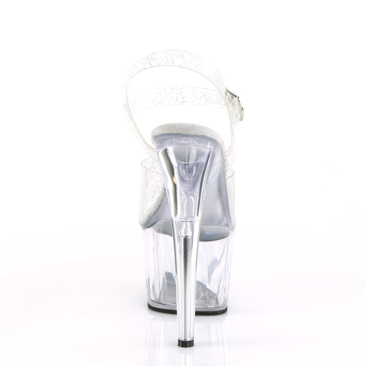 Pleaser Sandalias para mujer ADORE-708n-ck slv crackle hologle tpu / clr