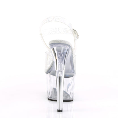 Pleaser Sandalias para mujer ADORE-708n-ck slv crackle hologle tpu / clr