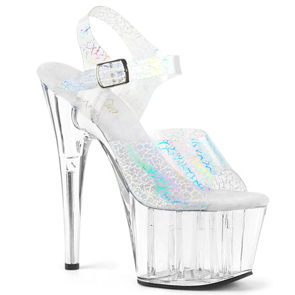 Pleaser Sandalias para mujer ADORE-708n-ck slv crackle hologle tpu / clr