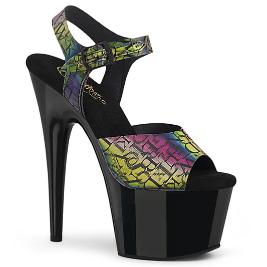 Pleaser  Sandalias ADORE-708n-LTP Green-Purple TPU / BLK
