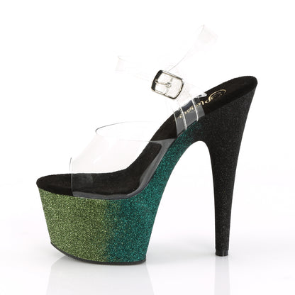 Pleaser Sandalias para mujer ADORE-708ombre clr / esmeralda-Poison-Blk ombre