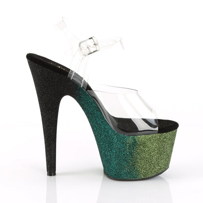 Pleaser Sandalias para mujer ADORE-708ombre clr / esmeralda-Poison-Blk ombre