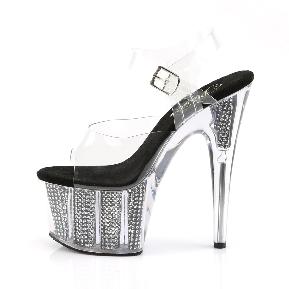 Pleaser Womens Sandals ADORE-708SRS Clr/Blk SRS