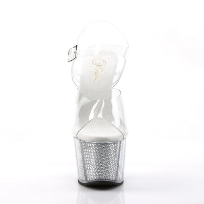 Pleaser Womens Sandals ADORE-708SRS Clr/Slv SRS